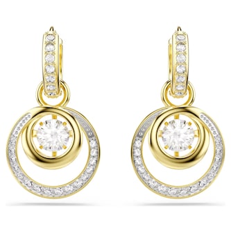 SWAROVSKI Hyperbola Gold Tone Plated Round Cut Crystal Drop Earrings