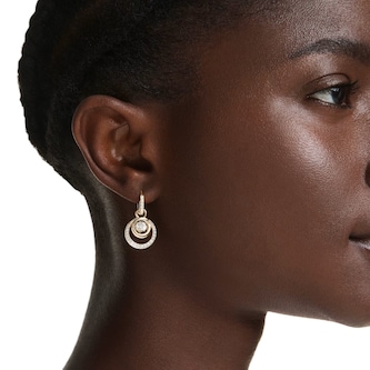 SWAROVSKI Hyperbola Gold Tone Plated Round Cut Crystal Drop Earrings