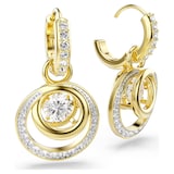 SWAROVSKI Hyperbola Gold Tone Plated Round Cut Crystal Drop Earrings