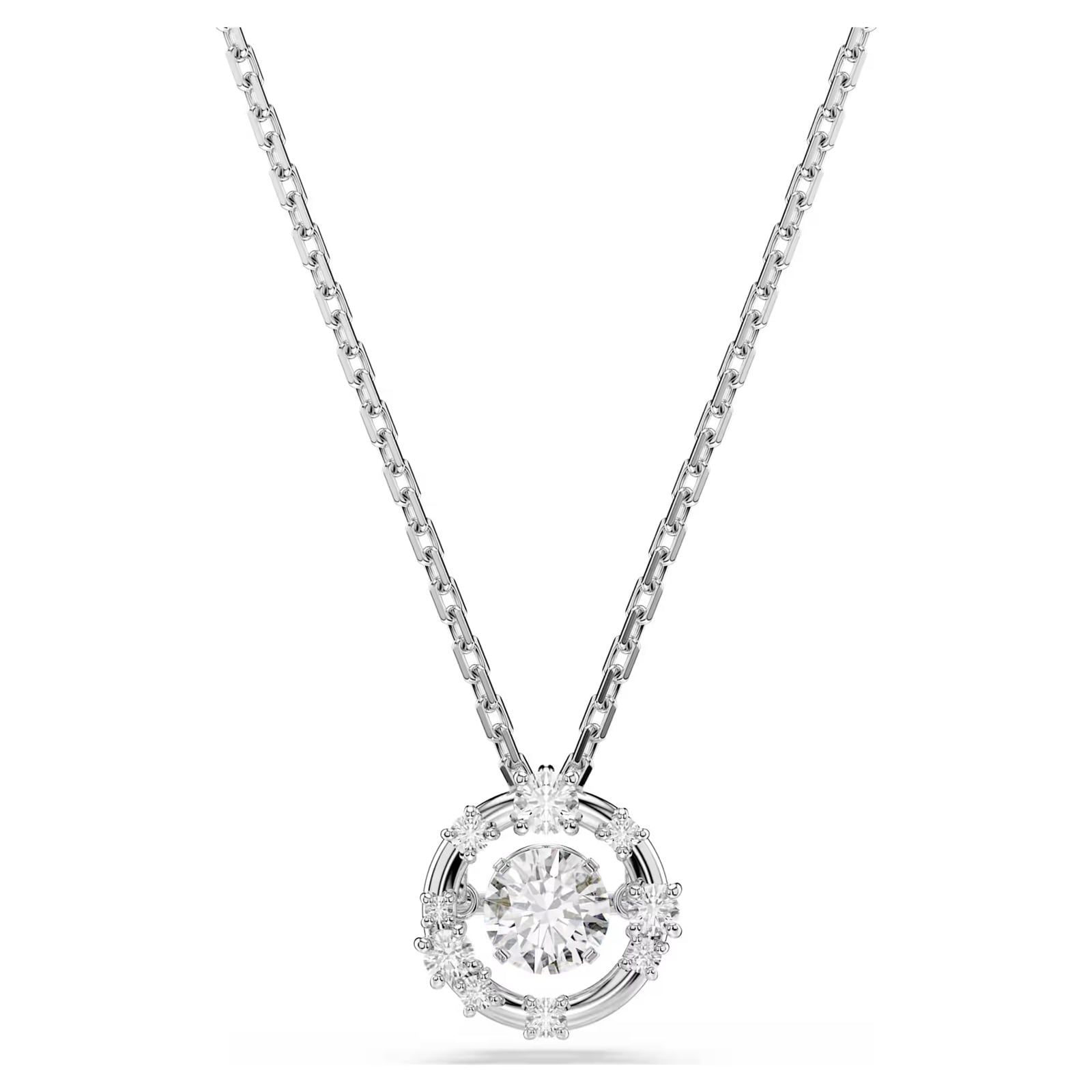 SWAROVSKI Constella White Rhodium Plated Crystal Dancing Stone Pendant Necklace