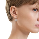SWAROVSKI Constella White Rhodium Plated Crystal Dancing Stone Drop Earrings