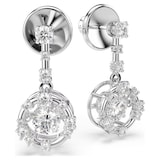SWAROVSKI Constella White Rhodium Plated Crystal Dancing Stone Drop Earrings
