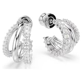 SWAROVSKI Hyperbola White Rhodium Plated Round Cut Crystal Hoop Earrings