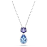 SWAROVSKI Chroma White Rhodium Plated Multi Coloured Stone Pendant Necklace
