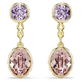 SWAROVSKI Chroma Gold Tone Plated Multi Coloured Stone Drop Earrings