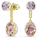 SWAROVSKI Chroma Gold Tone Plated Multi Coloured Stone Drop Earrings