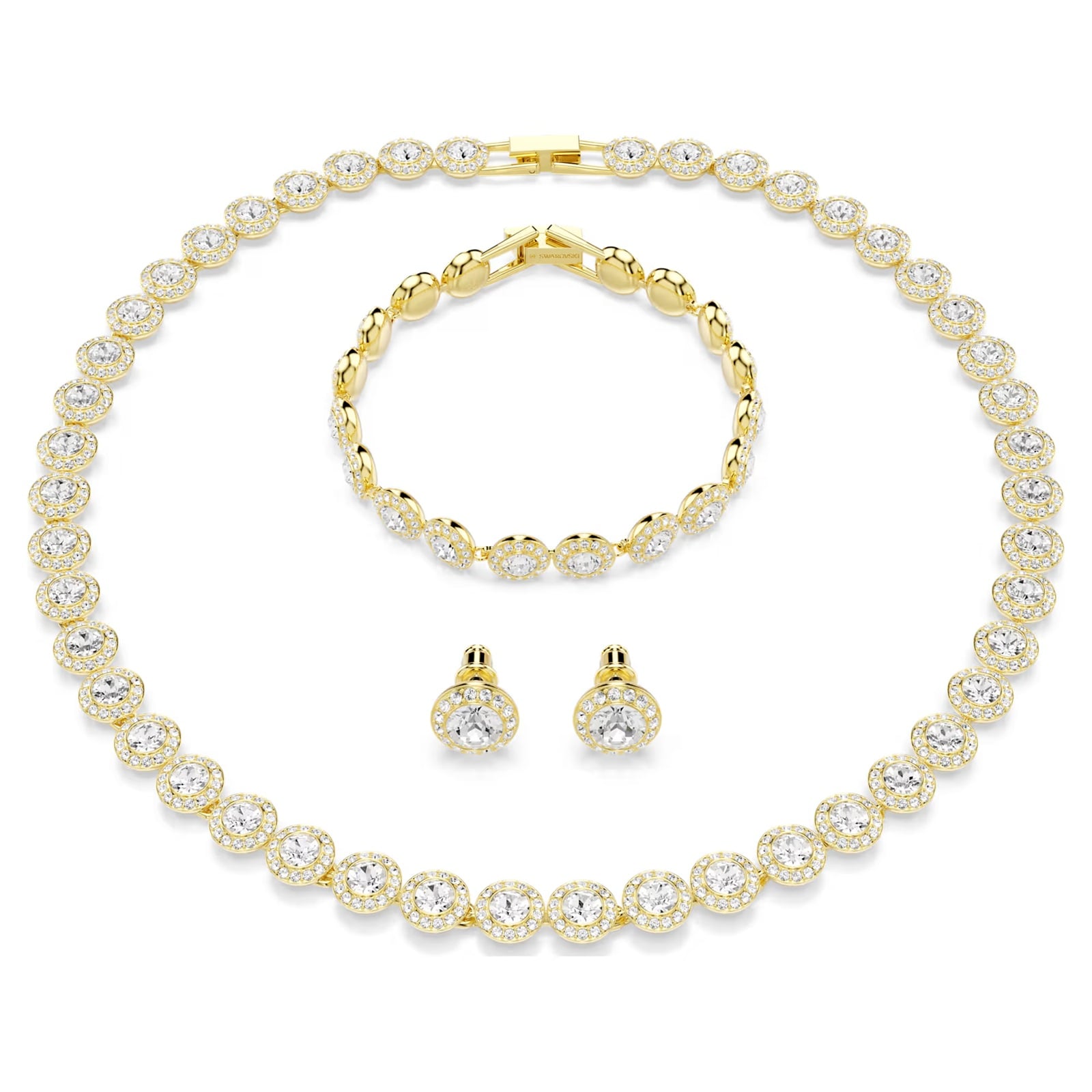 Una Angelic Gold Tone Plated Crystal 3 Piece Jewellery Set image