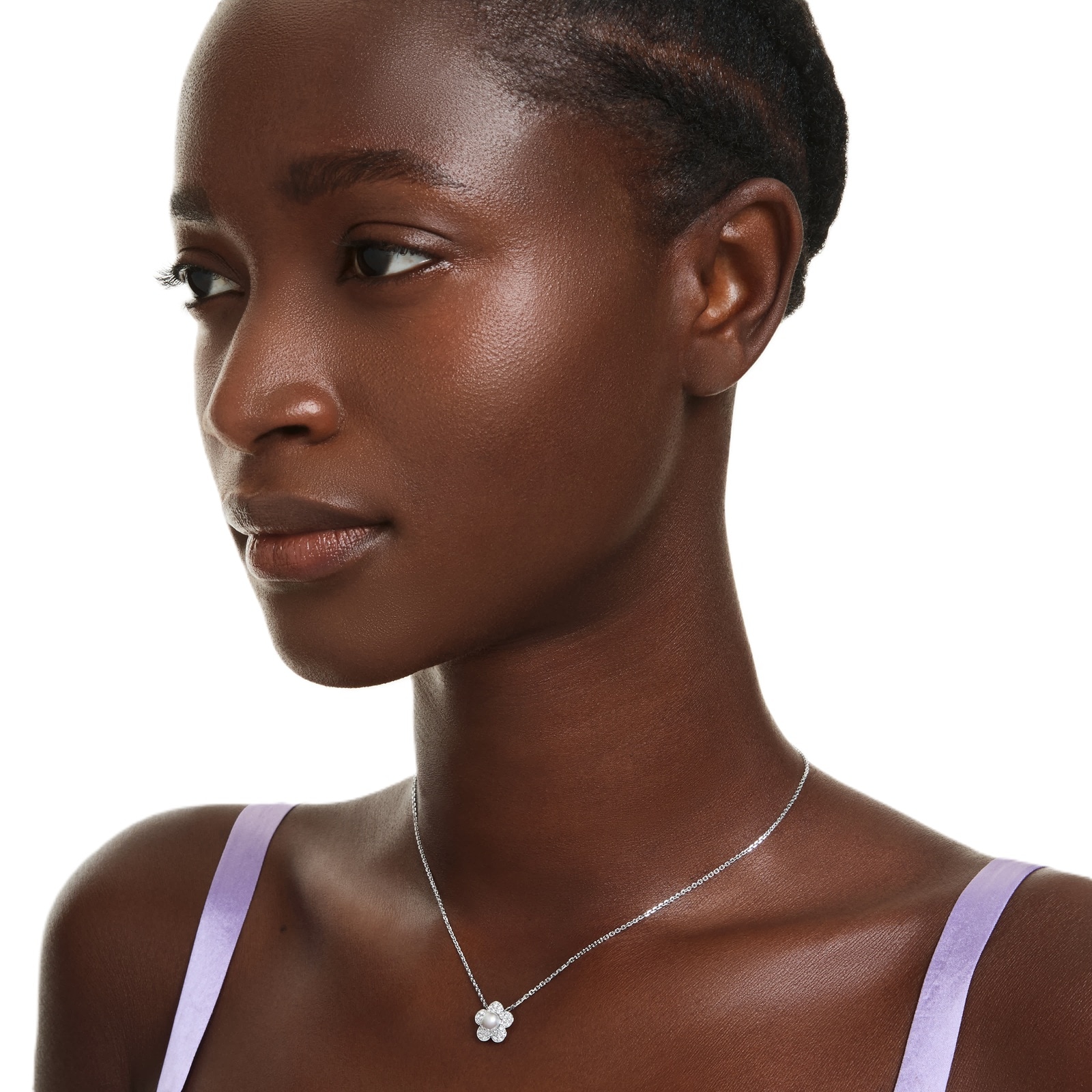 SWAROVSKI Una Angelica Capsule White Rhodium Plated Crystal Necklace