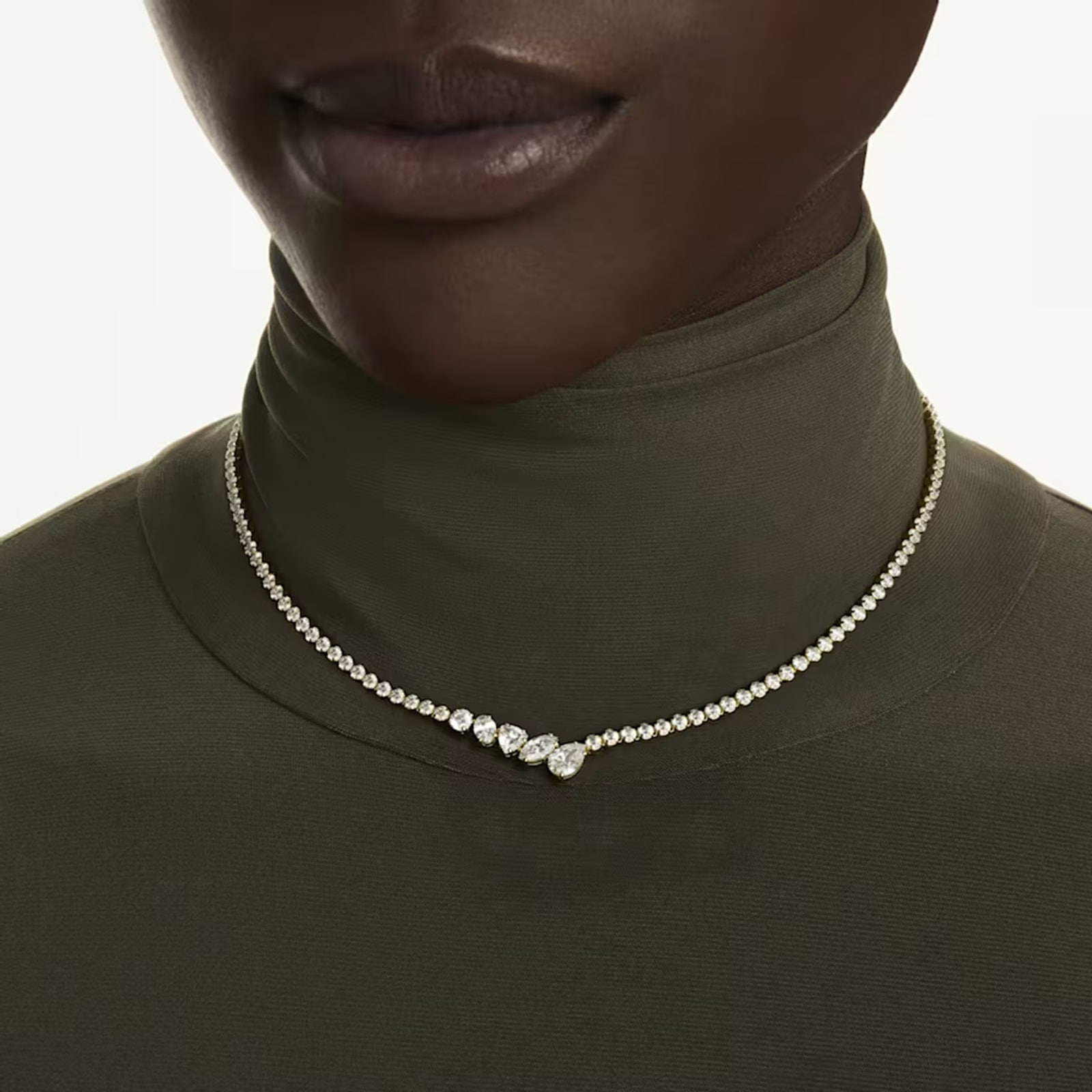 SWAROVSKI Mesmera 18ct Yellow Gold Plated Mixed Cut Crystal Necklace
