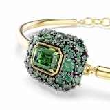 SWAROVSKI Sublima 18ct Yellow Gold Plated Octagon Cut Green Crystal Bangle