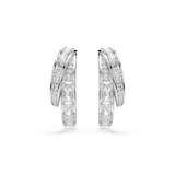SWAROVSKI Vienna White Rhodium Plated Mixed Cut Crystal Hoop Earrings