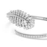 SWAROVSKI Vienna White Rhodium Plated Feather Mixed Cut Crystal Bangle