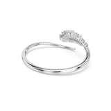 SWAROVSKI Vienna White Rhodium Plated Feather Mixed Cut Crystal Bangle