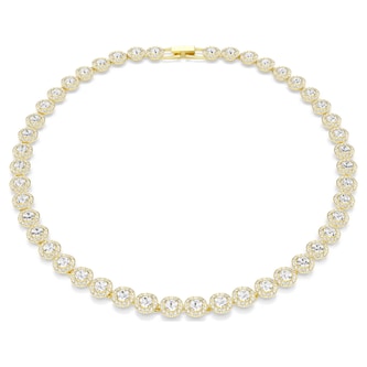 SWAROVSKI Una Angelic Yellow Gold Coloured Round Cut Crystal Necklace SWAROVSKI Una Angelic Yellow Gold Coloured Round Cut Crystal Necklace