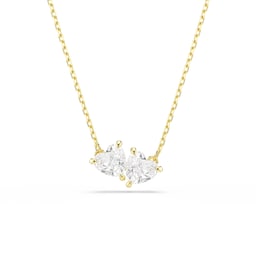 37742538 - Mesmera Yellow Gold Coloured Cubic Zirconia Heart Pendant Necklace