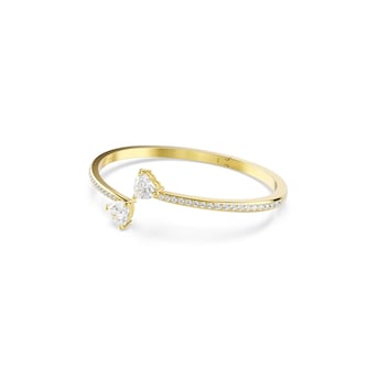 SWAROVSKI Mesmera Yellow Gold Coloured Cubic Zirconia Heart Bangle - Size Medium