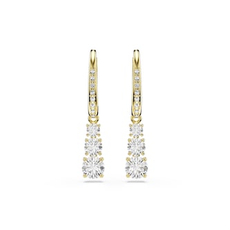 SWAROVSKI Stilla Yellow Gold Coloured Cubic Zirconia Drop Earrings
