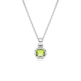 SWAROVSKI Birthstone White Rhodium Plated Green Crystal Pendant Necklace