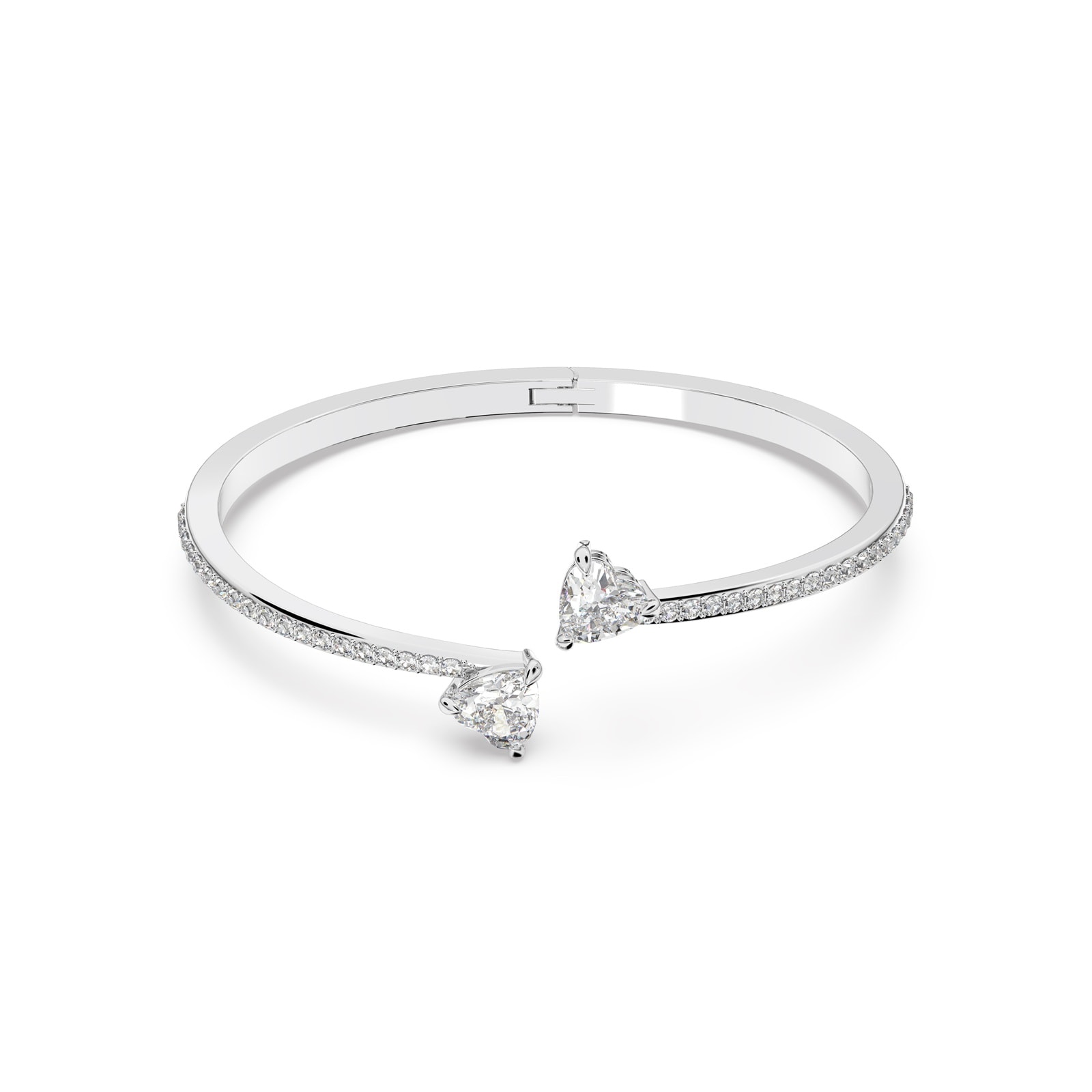 SWAROVSKI Mesmera White Rhodium Plated Cubic Zirconia Heart Bangle - Size Medium SWAROVSKI Mesmera White Rhodium Plated Cubic Zirconia Heart Bangle - Size Medium