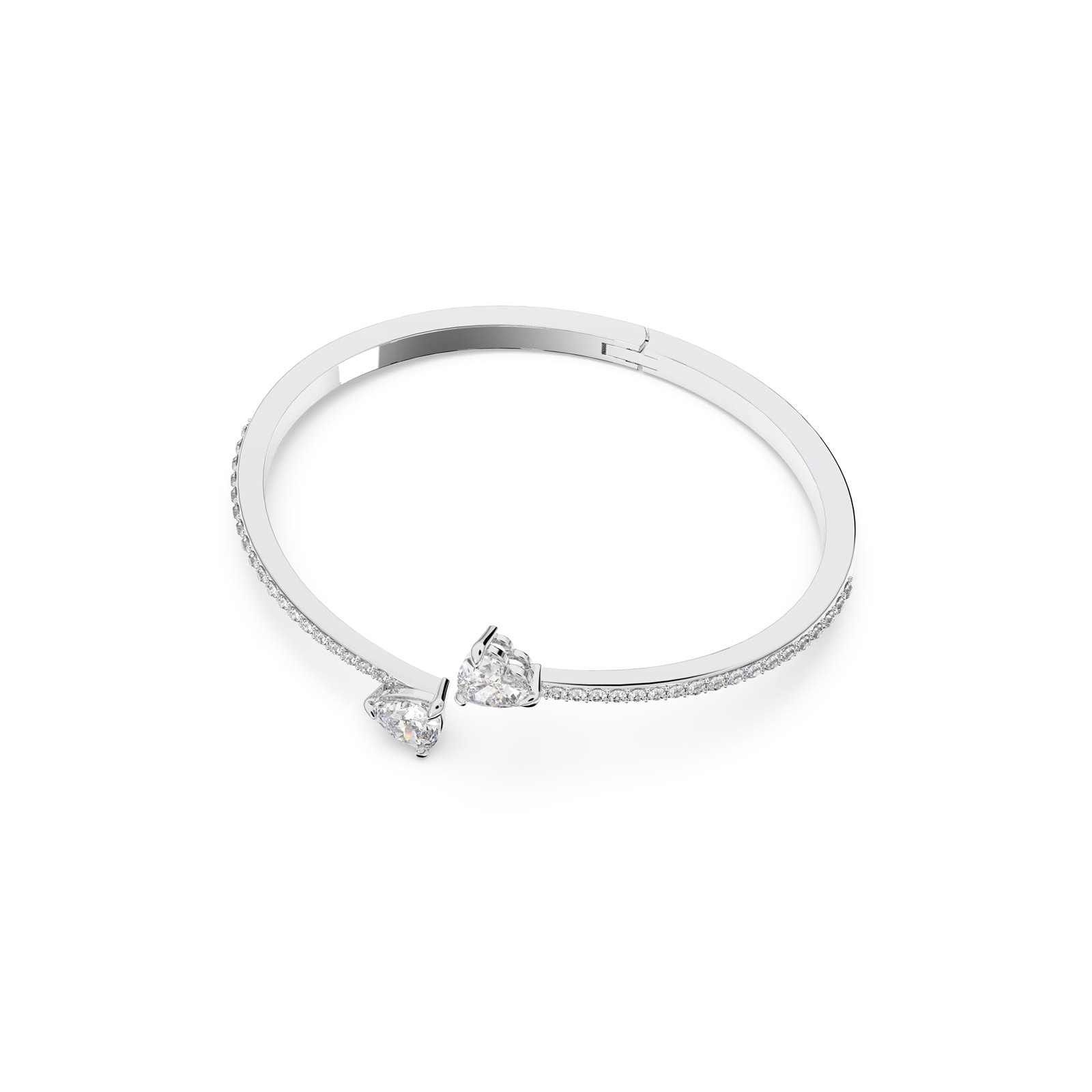 SWAROVSKI Mesmera White Rhodium Plated Cubic Zirconia Heart Bangle - Size Medium SWAROVSKI Mesmera White Rhodium Plated Cubic Zirconia Heart Bangle - Size Medium