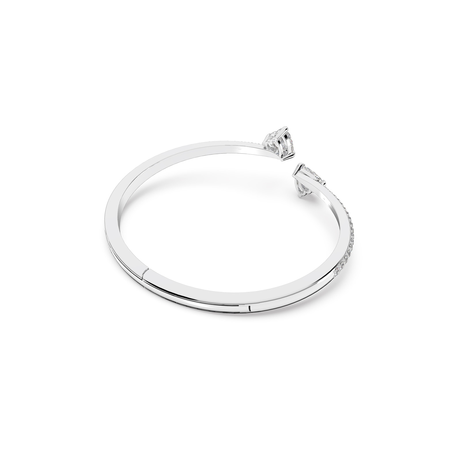 SWAROVSKI Mesmera White Rhodium Plated Cubic Zirconia Heart Bangle - Size Medium SWAROVSKI Mesmera White Rhodium Plated Cubic Zirconia Heart Bangle - Size Medium