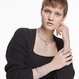 SWAROVSKI Mesmera White Rhodium Plated Cubic Zirconia Heart Bangle - Size Medium