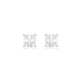 SWAROVSKI Stilla White Rhodium Plated Cubic Zirconia Square Cut Stud Earrings