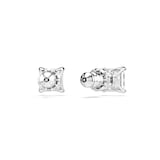 SWAROVSKI Stilla White Rhodium Plated Cubic Zirconia Square Cut Stud Earrings