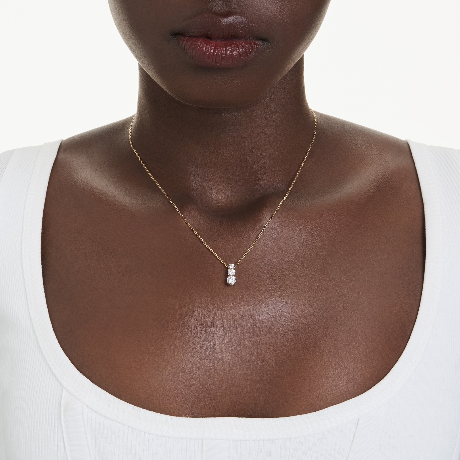 SWAROVSKI Stilla Yellow Gold Coloured Cubic Zirconia Pendant Necklace