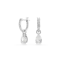 37742550 - Stilla White Rhodium Plated Pear Cut Cubic Zirconia Drop Earrings