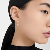 SWAROVSKI Stilla White Rhodium Plated Pear Cut Cubic Zirconia Drop Earrings