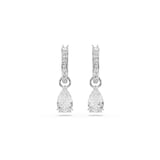 SWAROVSKI Stilla White Rhodium Plated Pear Cut Cubic Zirconia Drop Earrings