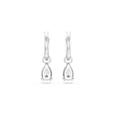 SWAROVSKI Stilla White Rhodium Plated Pear Cut Cubic Zirconia Drop Earrings