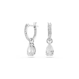 SWAROVSKI Stilla White Rhodium Plated Pear Cut Cubic Zirconia Drop Earrings