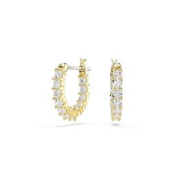 37742551 - Matrix Vittore Yellow Gold Coloured Cubic Zirconia Hoop Earrings