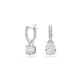 37742553 - Stilla White Rhodium Plated Cubic Zirconia Drop Earrings