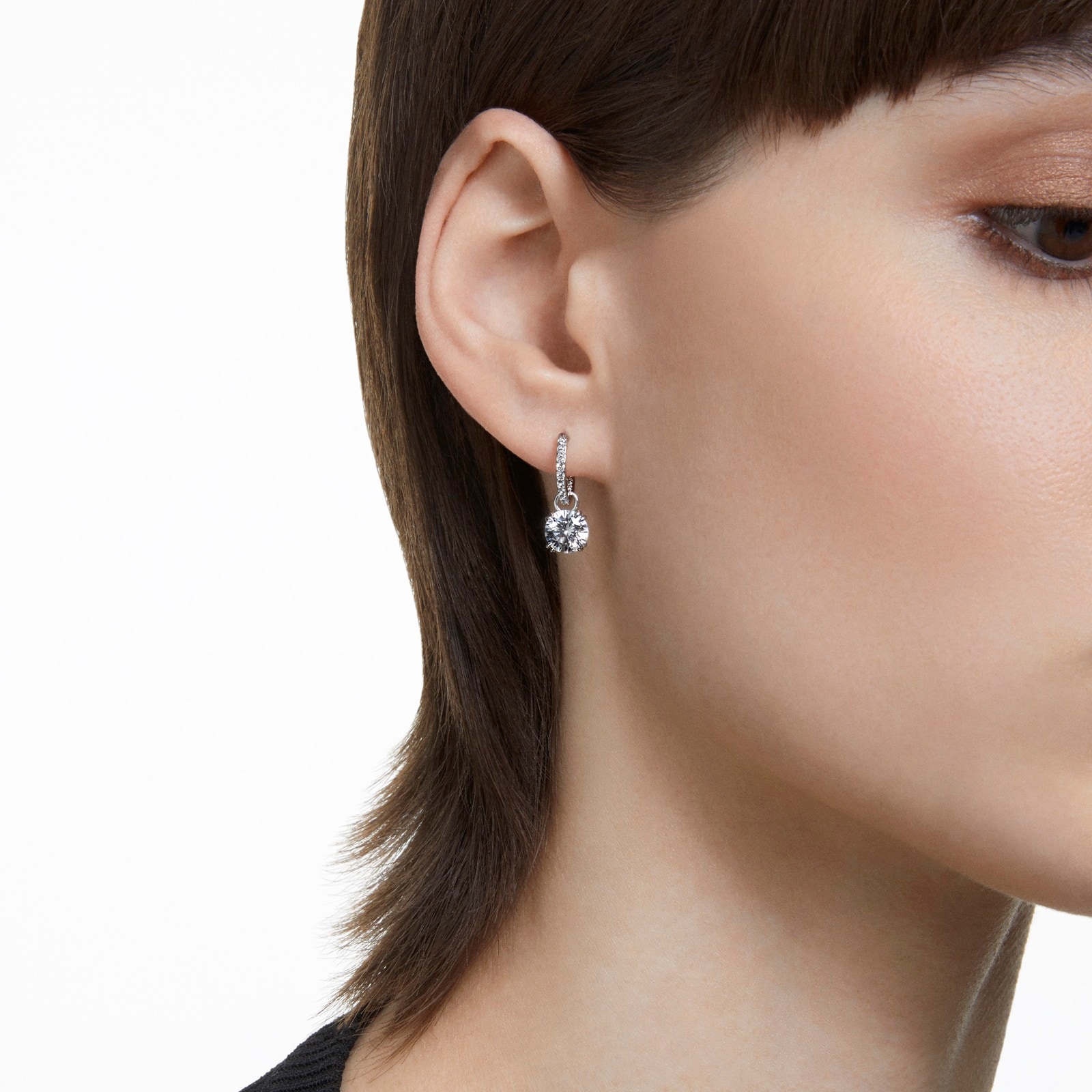 SWAROVSKI Stilla White Rhodium Plated Cubic Zirconia Drop Earrings