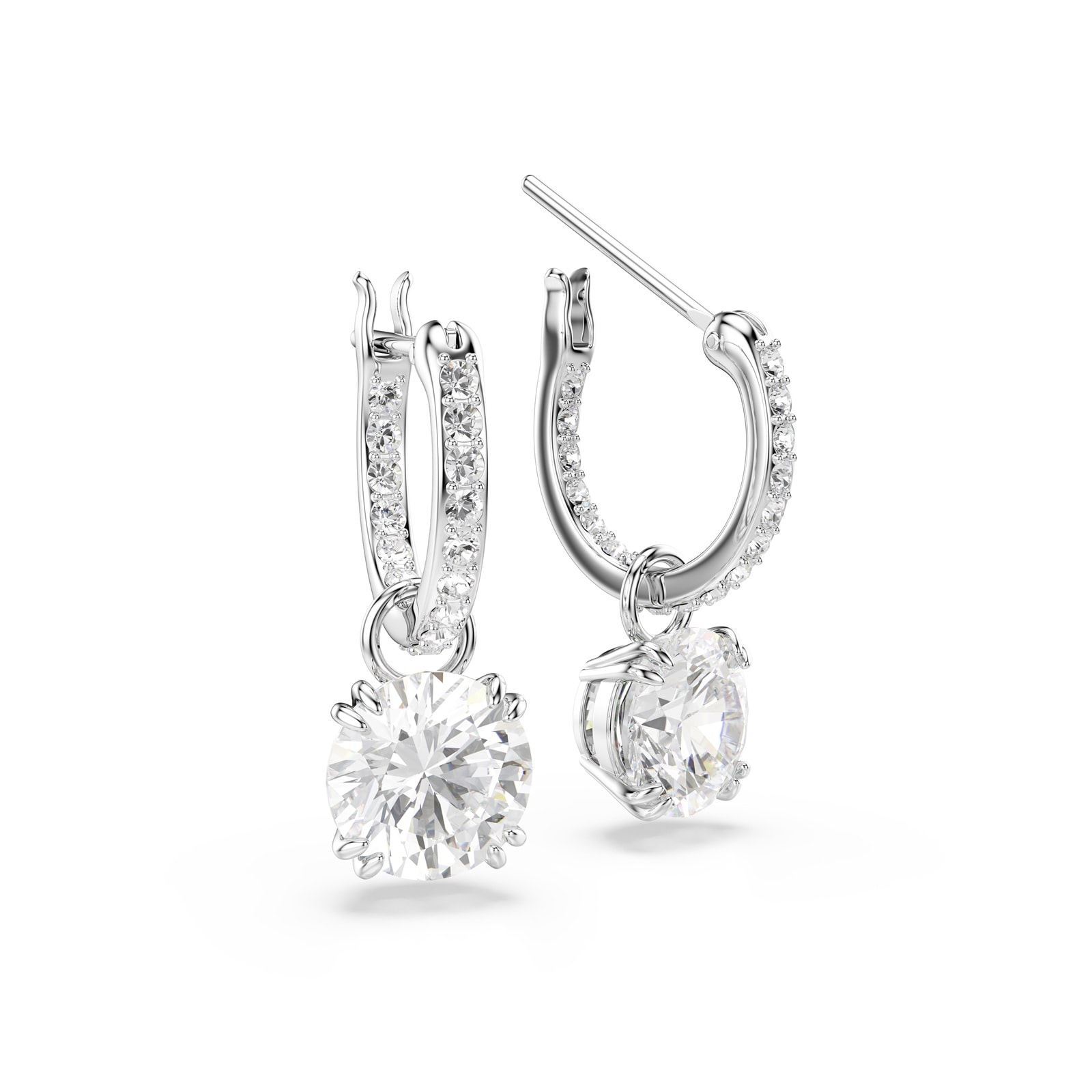 SWAROVSKI Stilla White Rhodium Plated Cubic Zirconia Drop Earrings