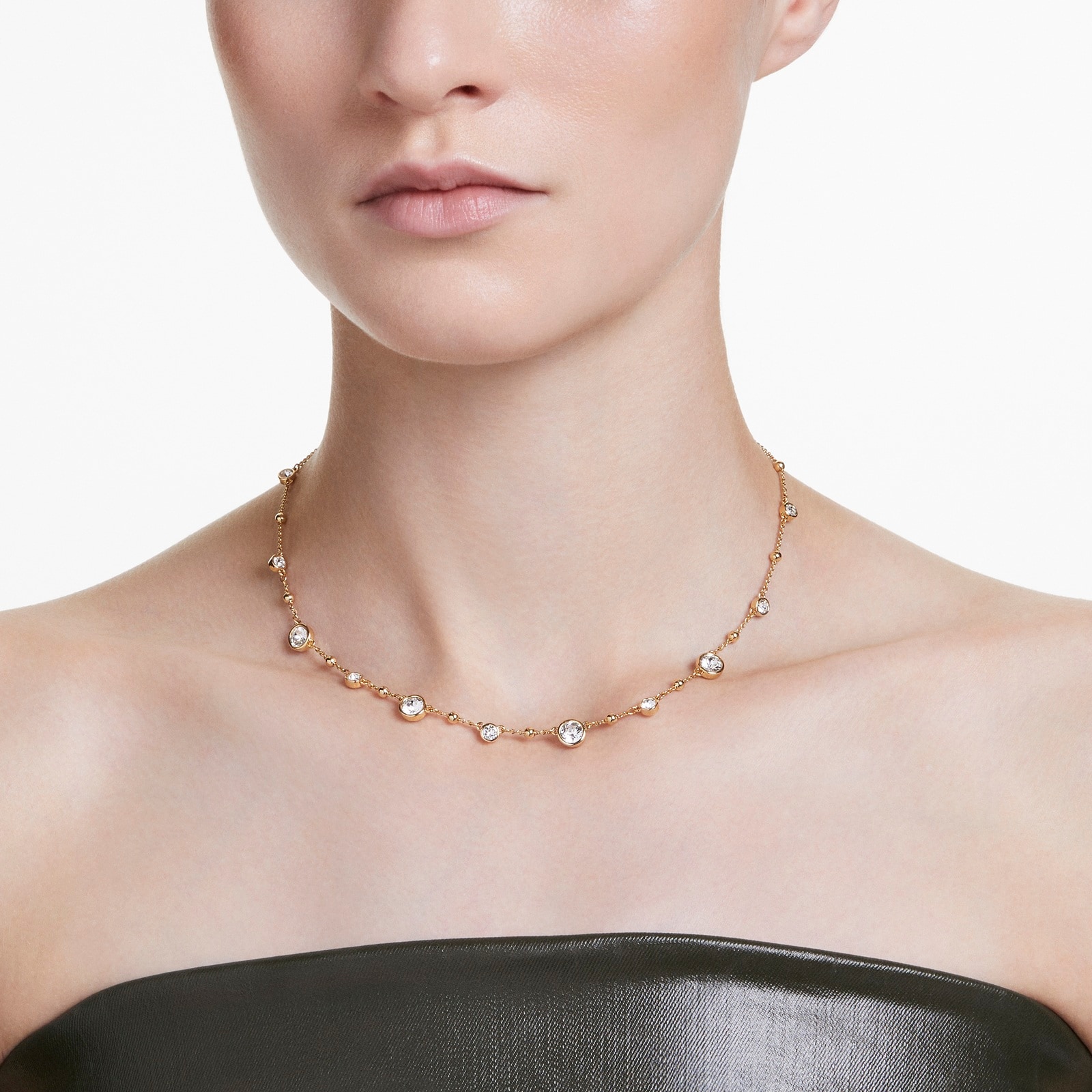 SWAROVSKI Imber Yellow Gold Coloured Scattered Cubic Zirconia Necklace