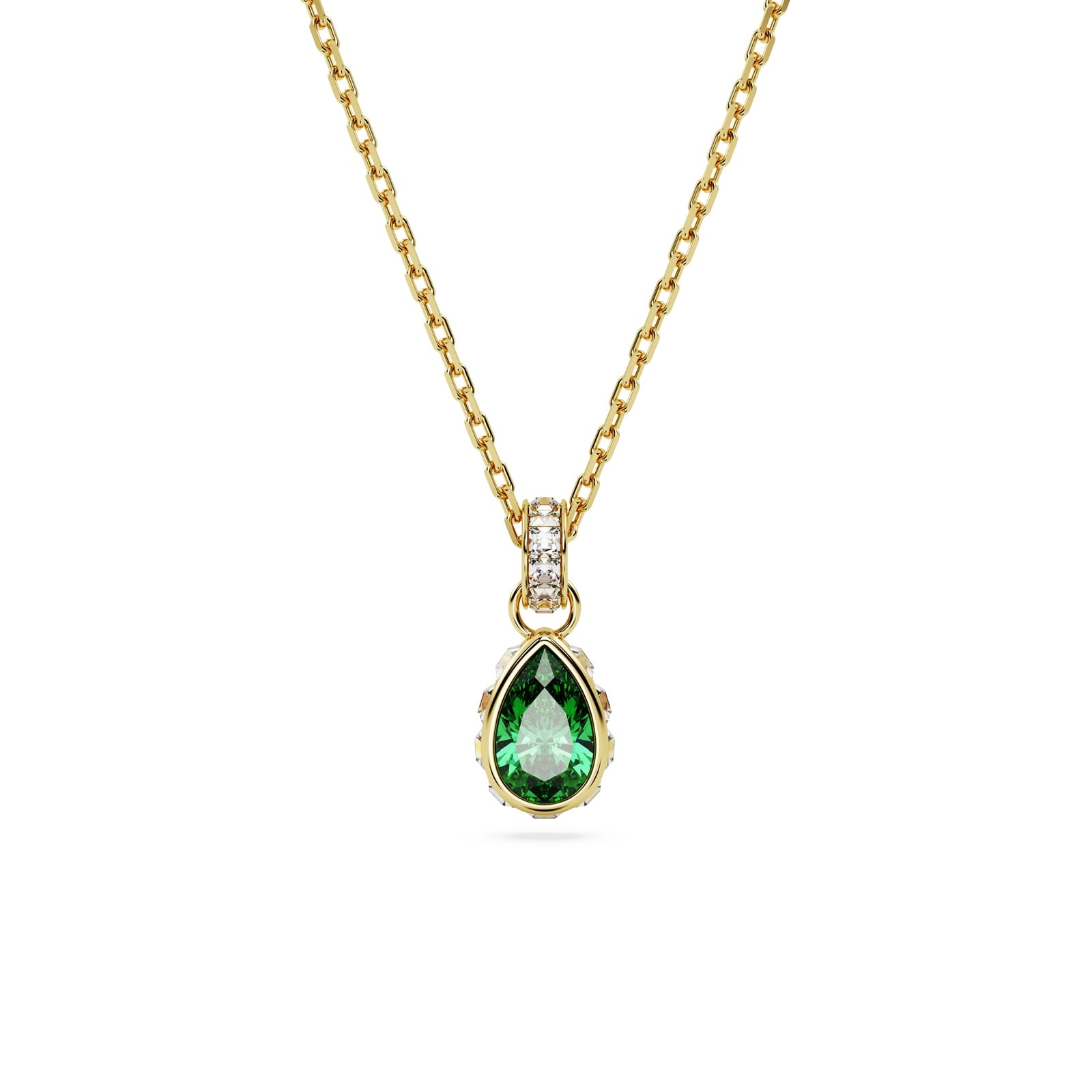 SWAROVSKI Chroma Yellow Gold Coloured Green Crystal Pendant Necklace