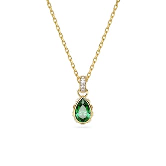 SWAROVSKI Chroma Yellow Gold Coloured Green Crystal Pendant Necklace
