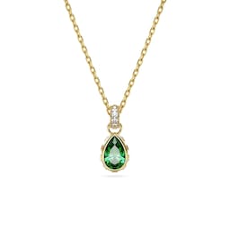 37742555 - Chroma Yellow Gold Coloured Green Crystal Pendant Necklace