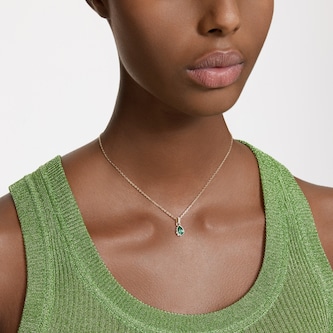 SWAROVSKI Chroma Yellow Gold Coloured Green Crystal Pendant Necklace