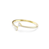 SWAROVSKI Mesmera Yellow Gold Coloured Cubic Zirconia Heart Bangle - Size Small
