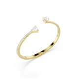 SWAROVSKI Mesmera Yellow Gold Coloured Cubic Zirconia Heart Bangle - Size Small