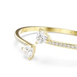 SWAROVSKI Mesmera Yellow Gold Coloured Cubic Zirconia Heart Bangle - Size Small