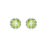 SWAROVSKI Birthstone White Rhodium Plated Green Crystal Stud Earrings