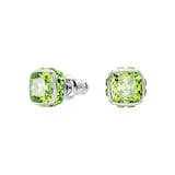 SWAROVSKI Birthstone White Rhodium Plated Green Crystal Stud Earrings