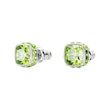 SWAROVSKI Birthstone White Rhodium Plated Green Crystal Stud Earrings