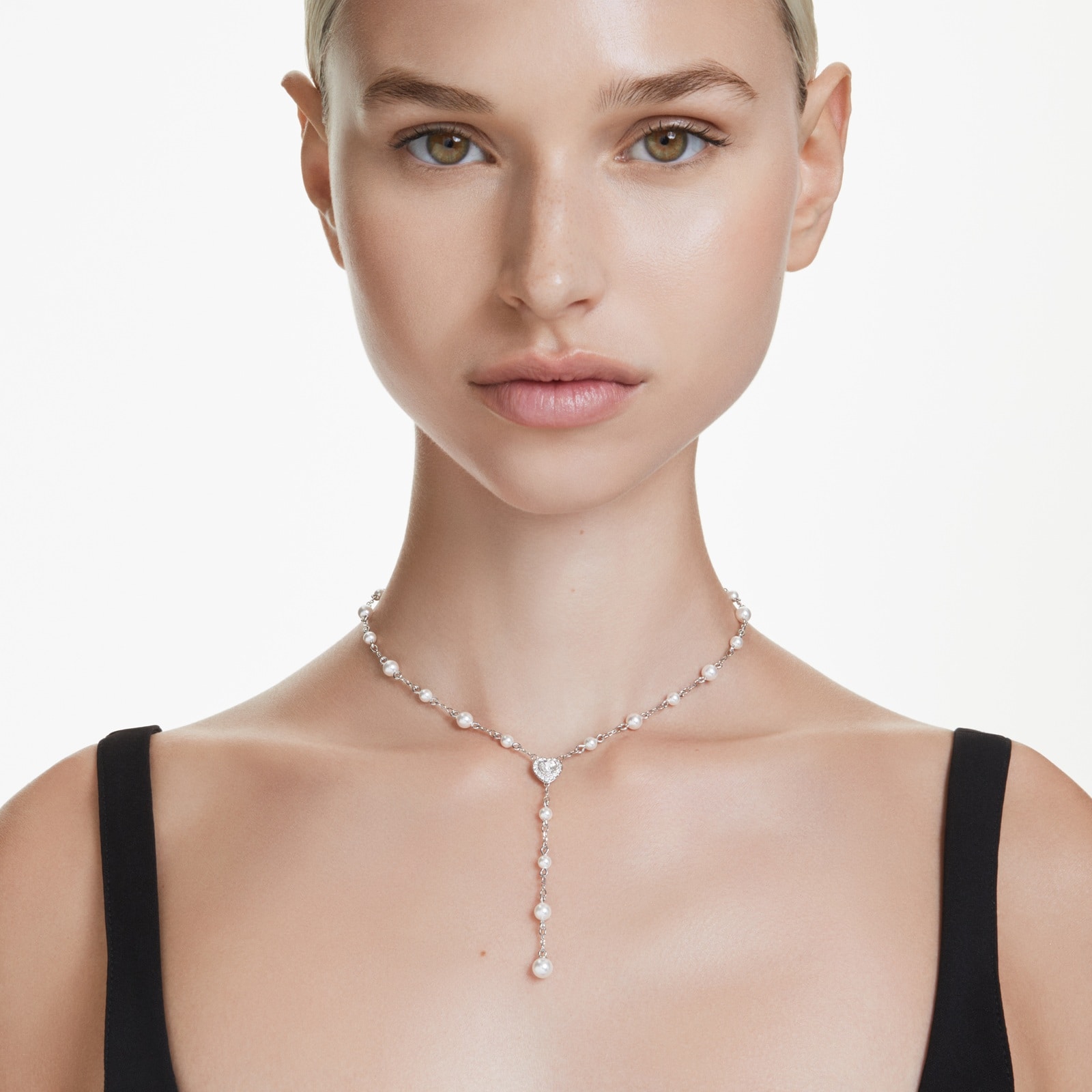 SWAROVSKI Ariana Grande x Swarovski White Rhodium Plated Cubic Zirconia Y Necklace
